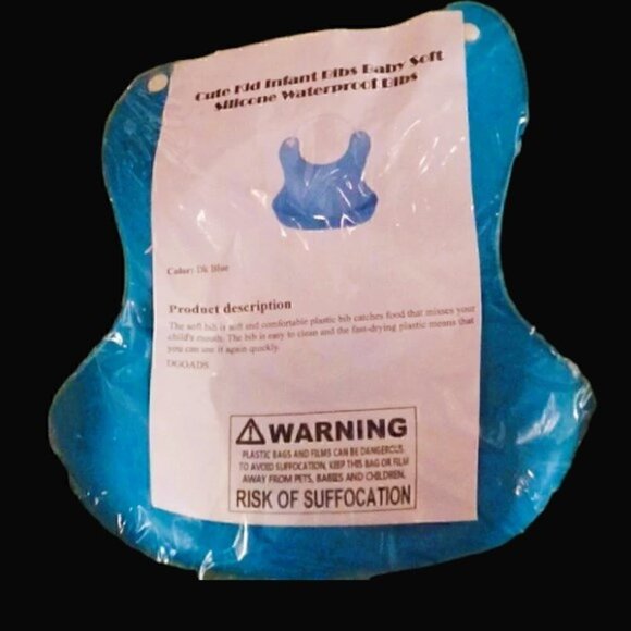 Other - Cute Kid/Infant Soft waterproof Bibs - Dk Blue